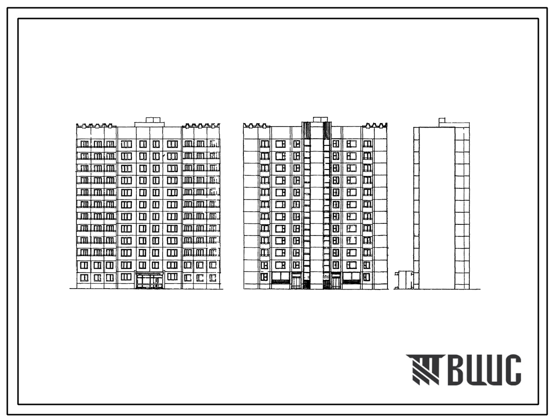 Типовой проект П55-2/12 12-ти этажные блок-секции шумозащитных панельных жилых домов производства ГМПСМ