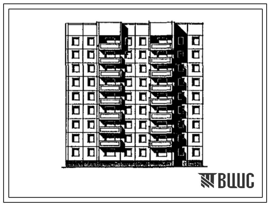 Типовой проект 97-0311.87 Блок-секция 9-этажная 36-квартирная торцовая левая 1-2-3-4