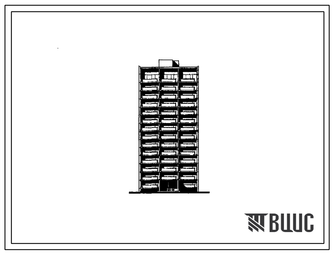 Типовой проект II-68-01/14-83 14-ти этажные 1-секционные 69-квартиные панельно-блочные жилые дома серии II-68 производства ГМПСМ