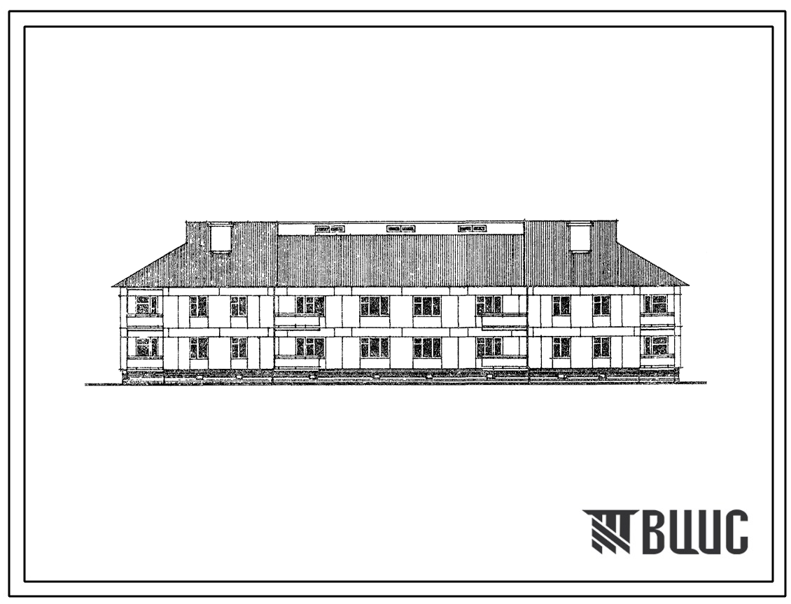 Фасады Типовой проект 113-87-141.85 Двухэтажный 12-квартирный жилой дом из легкобетонных блоков для сельского строительства